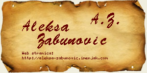 Aleksa Zabunović vizit kartica